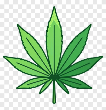 Green Cannabis Leaf PNG