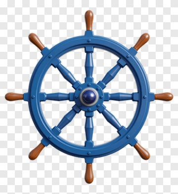 Blue Ship Steering Wheel PNG