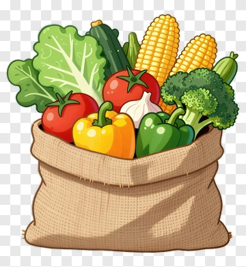 Colorful Vegetable Bag PNG