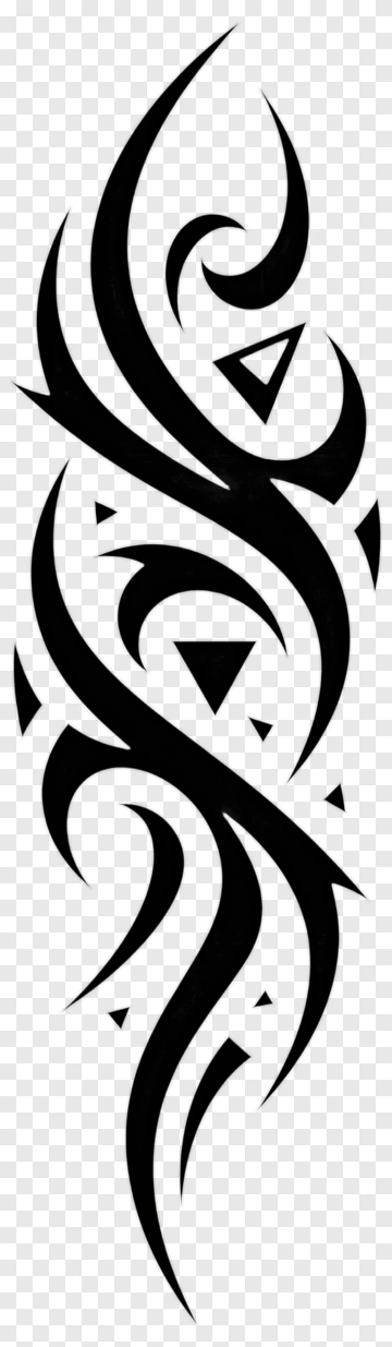 Abstract Black Tribal Design PNG