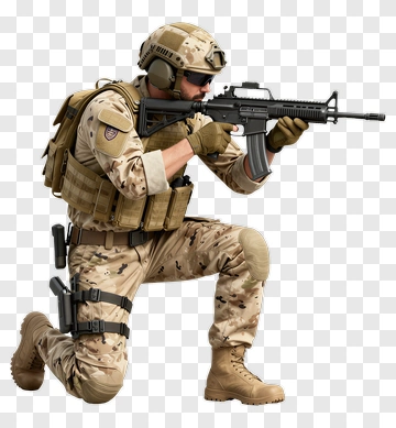 Soldier Kneeling With A Rifle PNG