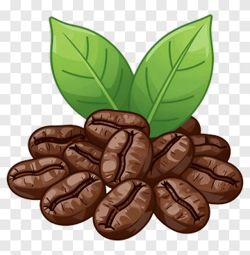 Coffee Beans With Leaves PNG