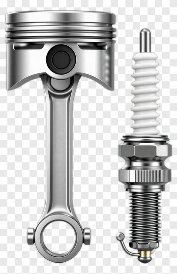 Piston And Spark Plug Components PNG