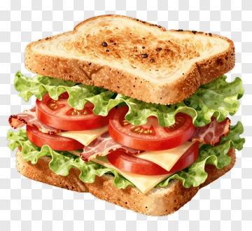 Layered Sandwich With Lettuce And Tomato PNG