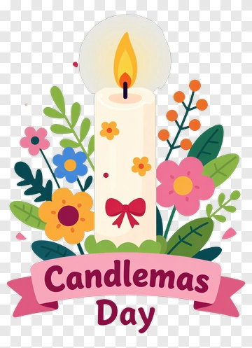 Candlemas Day Celebration With Floral Decoration PNG
