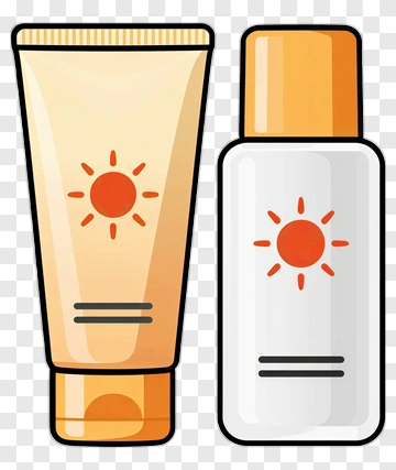 Sunscreen Tubes With Sun Symbol PNG