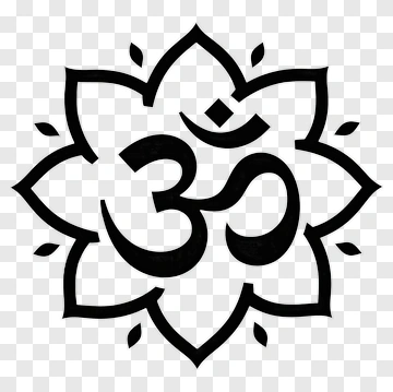 Om Symbol With Lotus Flower Design PNG
