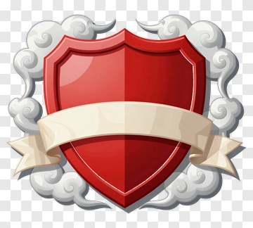Red Shield With A Blank Banner PNG