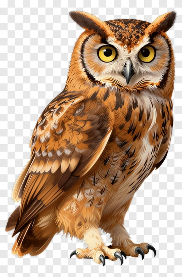 Realistic Owl With Striking Features PNG