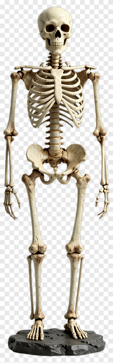 Human Skeleton Model Standing On Base PNG