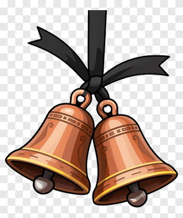 Cartoon Bells With Ribbon PNG