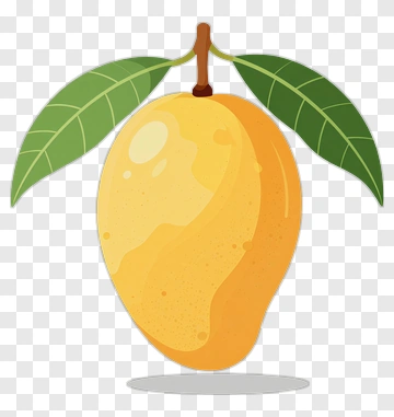 Mango With Green Leaves PNG