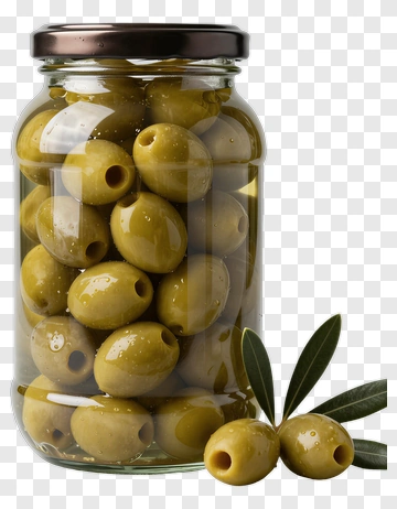 Jar Of Green Olives PNG