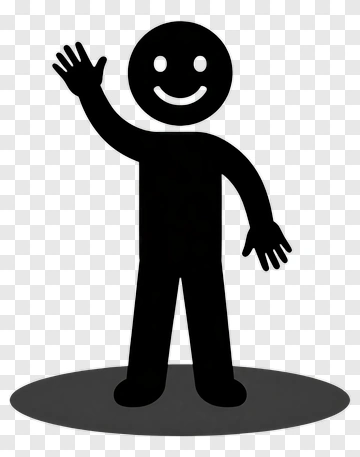 Happy Cartoon Character Waving PNG