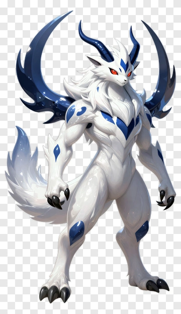Mythical Creature With Blue Accents PNG