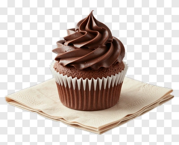 Chocolate Cupcake On A Napkin PNG