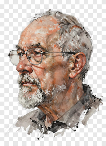 Portrait Of An Elderly Man With Glasses PNG