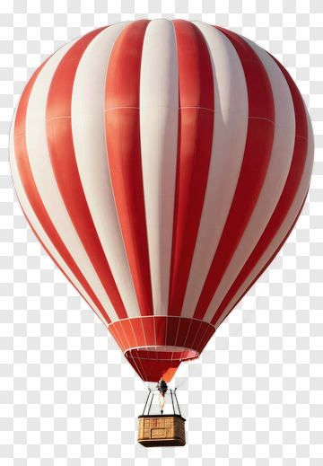 Red And White Hot Air Balloon PNG