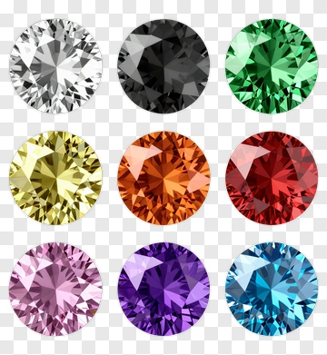 Colorful Gemstones Collection PNG