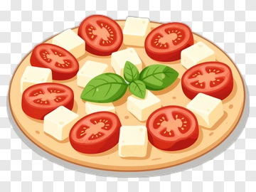 Pizza With Tomatoes And Cheese PNG