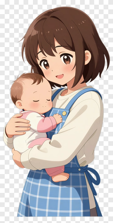 Happy Mother Holding A Baby PNG