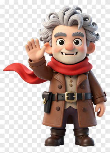 Cartoon Character Waving Hello PNG
