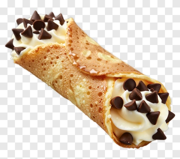 Delicious Cannoli Filled With Cream And Chocolate Chips PNG