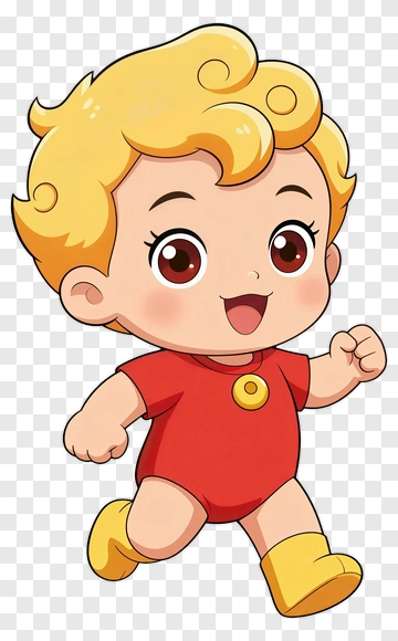 Cartoon Child Running PNG