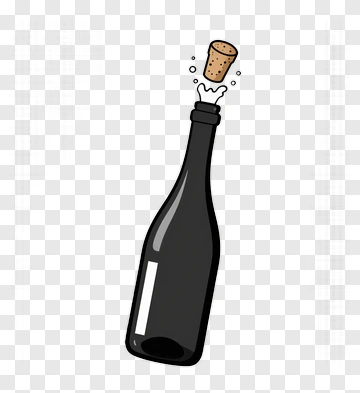 Champagne Bottle With Cork Popping PNG