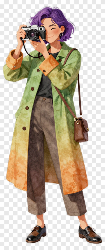 Cartoon Photographer Taking A Picture PNG