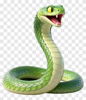 Cartoon Green Snake PNG