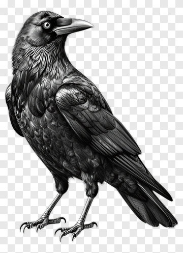 Black Raven Standing Proudly PNG