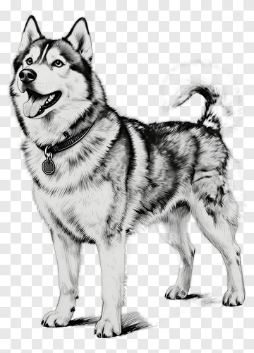 Black And White Siberian Husky PNG