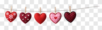 Colorful Heart Decorations On A String PNG