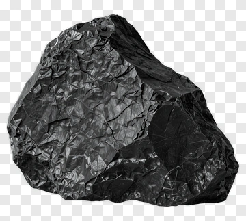 Crumpled Black Rock PNG