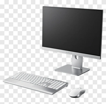 Computer Monitor With Keyboard And Mouse PNG