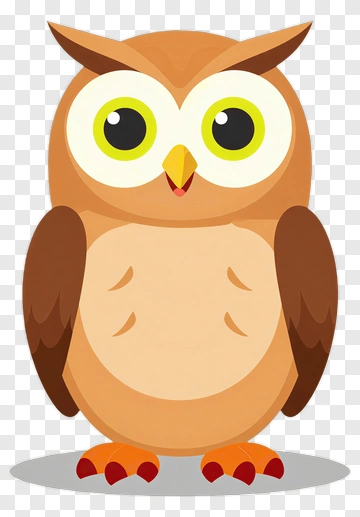 Cartoon Owl With Big Eyes PNG