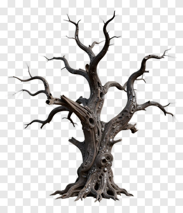 Haunted Tree With Twisted Branches PNG