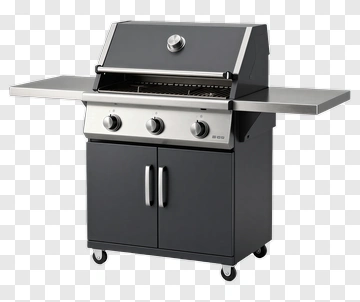 Gas Grill Barbecue With Side Shelves PNG