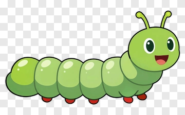 Cartoon Caterpillar With A Happy Face PNG