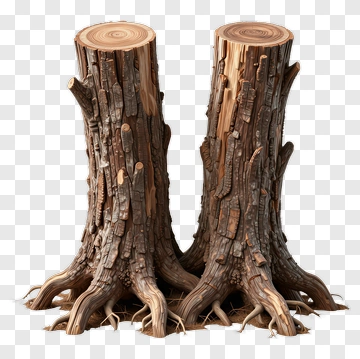 Realistic Tree Stumps With Roots PNG