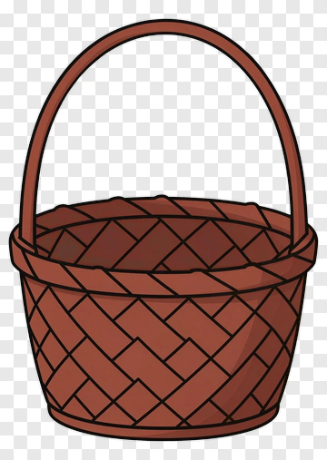 Woven Brown Basket PNG