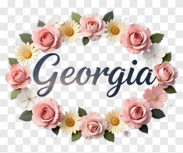 Floral Wreath With The Name Georgia PNG