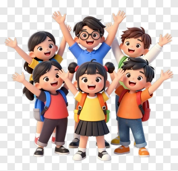 Happy Group Of Children Celebrating PNG