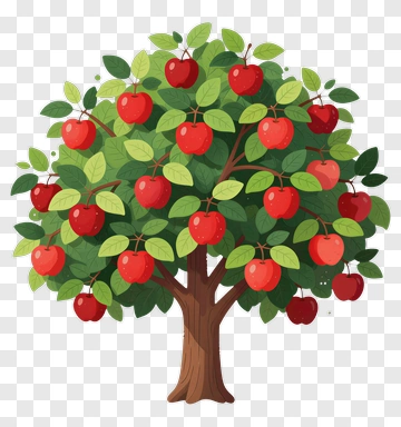 Colorful Apple Tree PNG