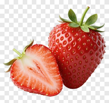 Fresh Red Strawberry Cut In Half PNG