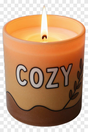 Cozy Candle With A Warm Glow PNG