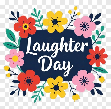 Laughter Day Floral Design PNG
