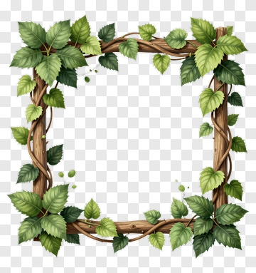 Leafy Frame With Vines PNG
