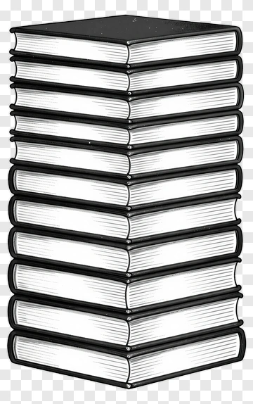 Stack Of Black And White Books PNG